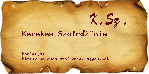 Kerekes Szofrónia névjegykártya